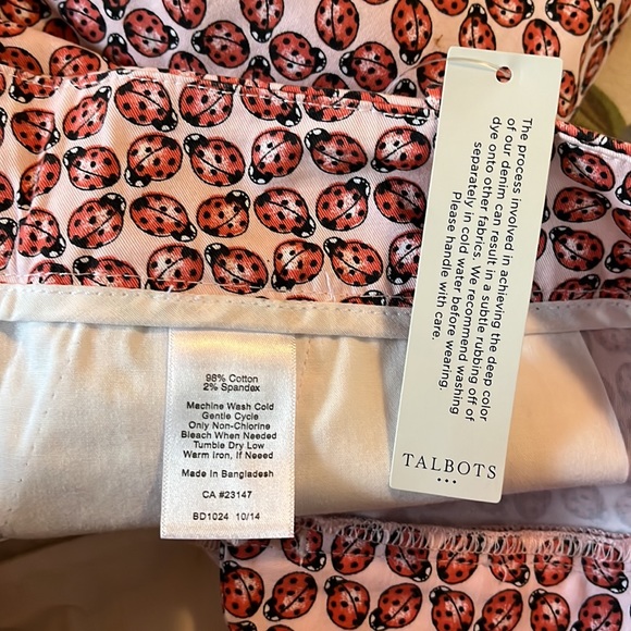 TALBOTS Size 10 Lady Bugs Cotton Spandex FlatFront 5-pk Preppy Golf  $69 NEW - Picture 5 of 14
